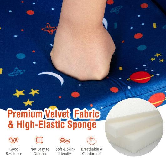 2-in-1 Convertible Kids Sofa with Velvet Fabric-Blue at Set Shop and Smile