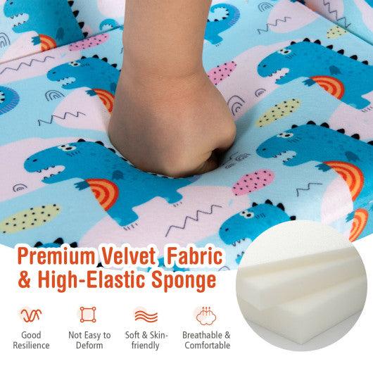 2-in-1 Convertible Kids Sofa with Velvet Fabric-Light Blue at Set Shop and Smile