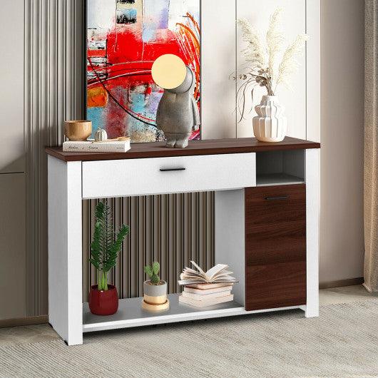 48 Inch Console Table with Drawer and Cabinet at Set Shop and Smile