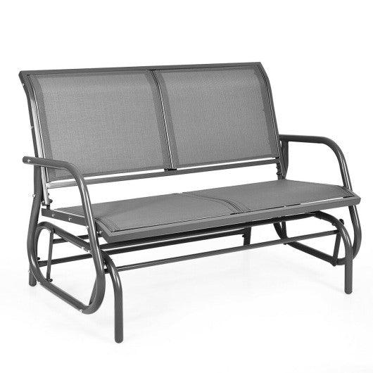 Swing Glider Chair 48 Inch Loveseat Rocker Lounge Backyard-Gray at Set Shop and Smile