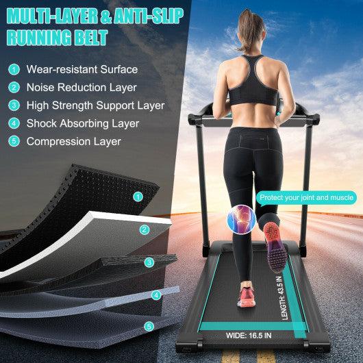 2.25HP Electric Running Machine Treadmill with Speaker and APP Control-Blue at Set Shop and Smile