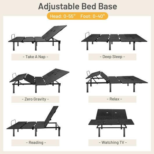 Queen Size Adjustable Bed Base with Head and Foot Incline at Set Shop and Smile