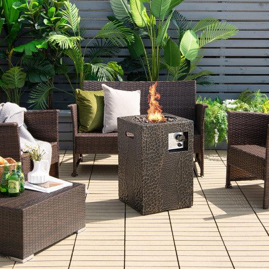 16 Feet Square Outdoor Propane Fire Pit with Lava Rocks Waterproof Cover 30 000 BTU at Set Shop and Smile