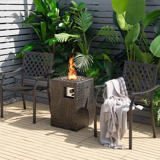 16 Feet Square Outdoor Propane Fire Pit with Lava Rocks Waterproof Cover 30 000 BTU at Set Shop and Smile