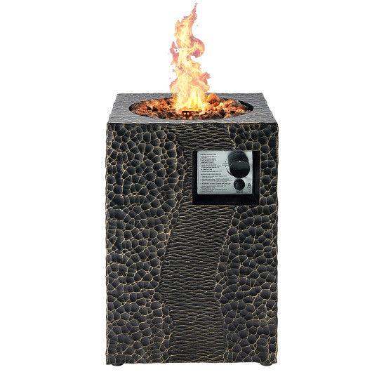 16 Feet Square Outdoor Propane Fire Pit with Lava Rocks Waterproof Cover 30 000 BTU at Set Shop and Smile