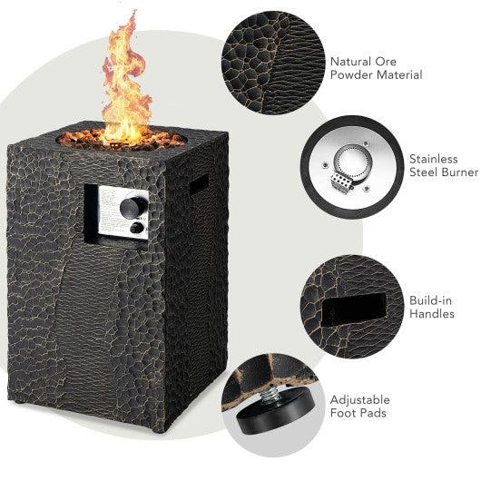 16 Feet Square Outdoor Propane Fire Pit with Lava Rocks Waterproof Cover 30 000 BTU at Set Shop and Smile