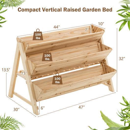 3 Tier Wooden Vertical Raised Garden Bed with Storage Shelf at Set Shop and Smile