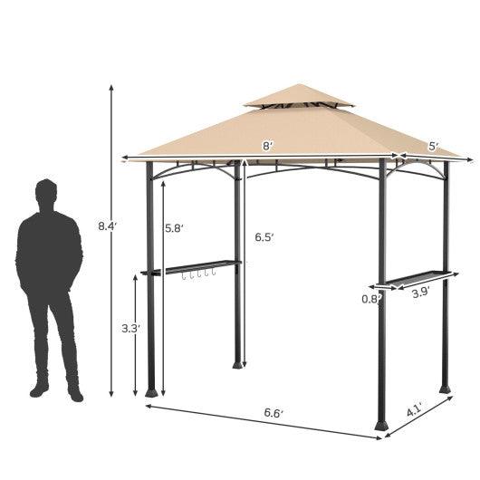 8 x 5 Feet 2-Tier BBQ Grill Gazebo Barbecue Canopy at Set Shop and Smile
