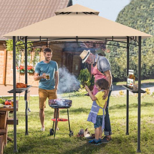 8 x 5 Feet 2-Tier BBQ Grill Gazebo Barbecue Canopy at Set Shop and Smile