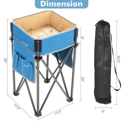2 Pieces Folding Camping Tables with Large Capacity Storage Sink for Picnic at Set Shop and Smile