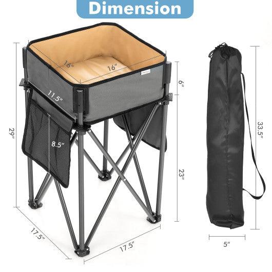2 Pieces Folding Camping Tables with Large Capacity Storage Sink for Picnic at Set Shop and Smile