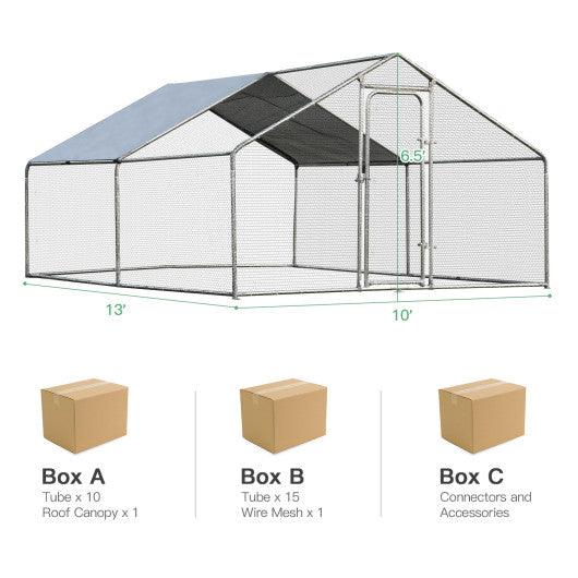 Large Walk in Shade Cage Chicken Coop with Roof Cover-13' at Set Shop and Smile
