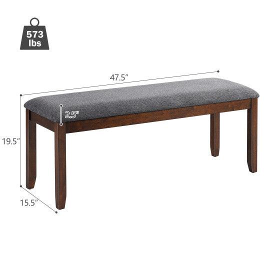 Upholstered Entryway Bench Footstool with Wood Legs at Set Shop and Smile