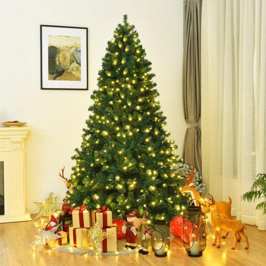 7.5 Feet PVC Artificial Christmas Tree with LED Lights-7.5 ft at Set Shop and Smile