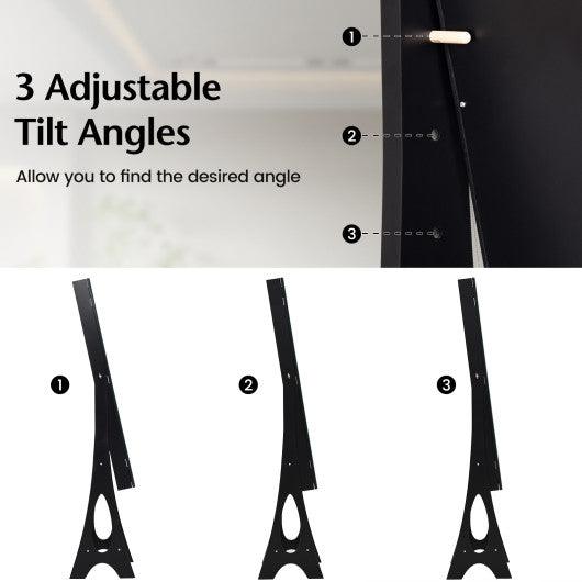 LED Jewelry Cabinet Armoire Organizer with Bevel Edge Mirror-Black at Set Shop and Smile