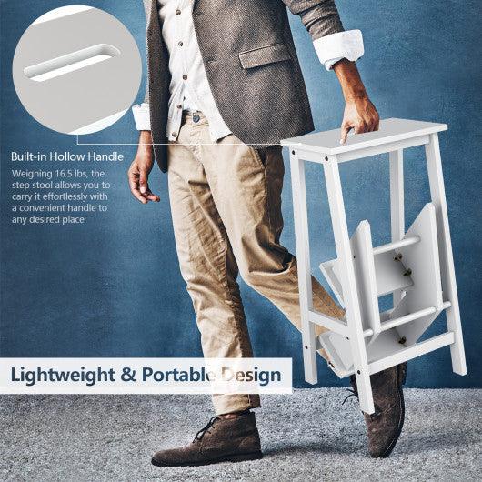 3 Tier Step Stool 3 in 1 Folding Ladder Bench-White at Set Shop and Smile