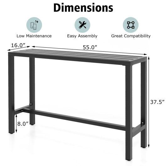 48/55 Inch Outdoor Bar Table with Waterproof Top and Heavy-duty Metal Frame-L at Set Shop and Smile