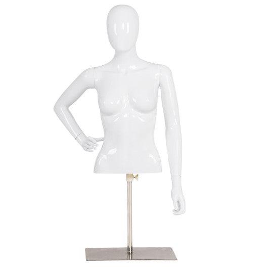 Female Mannequin Torso Adjustable Height with Metal Stand at Set Shop and Smile