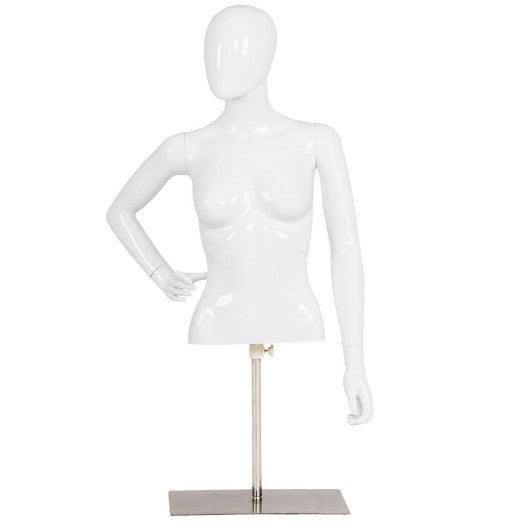Female Mannequin Torso Adjustable Height with Metal Stand at Set Shop and Smile