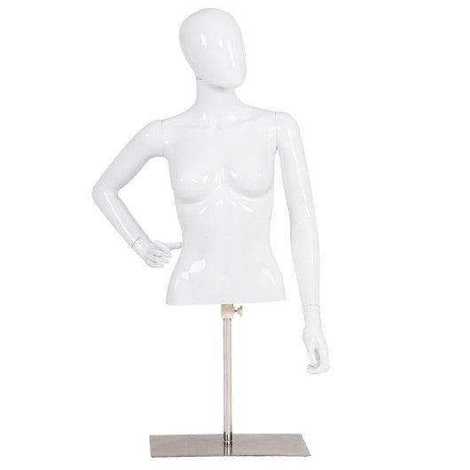 Female Mannequin Torso Adjustable Height with Metal Stand at Set Shop and Smile