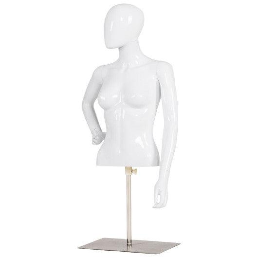 Female Mannequin Torso Adjustable Height with Metal Stand at Set Shop and Smile