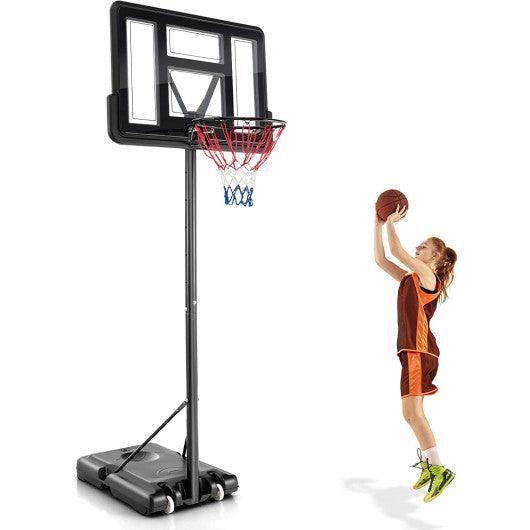 4.25-10 Feet Adjustable Basketball Hoop System with 44 Inch Backboard at Set Shop and Smile