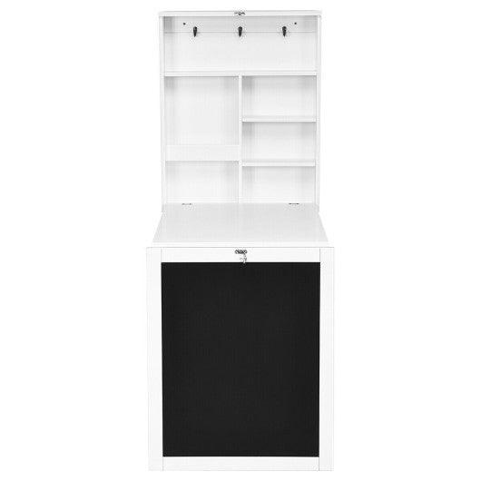 Convertible Wall Mounted Table with A Chalkboard-White at Set Shop and Smile
