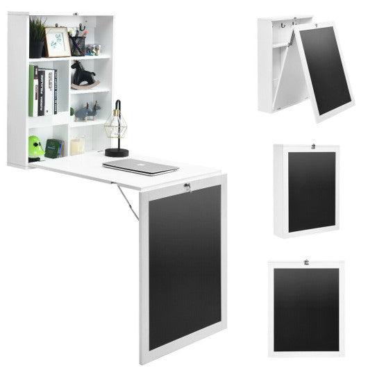 Convertible Wall Mounted Table with A Chalkboard-White at Set Shop and Smile