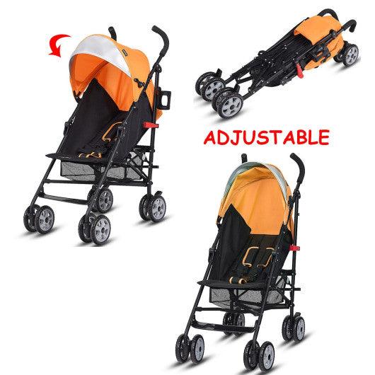 Folding Lightweight Baby Toddler Umbrella Travel Stroller-Orange at Set Shop and Smile