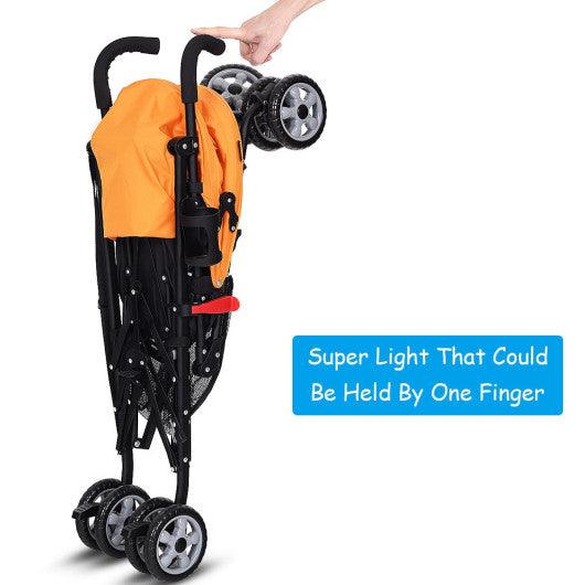 Folding Lightweight Baby Toddler Umbrella Travel Stroller-Orange at Set Shop and Smile