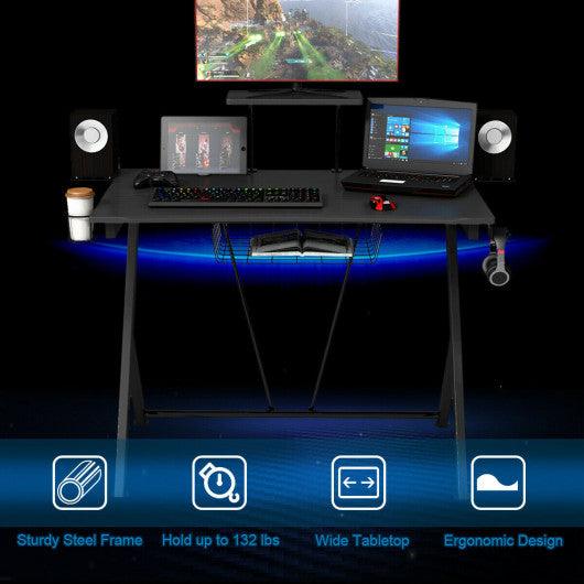 Multifunctional E-Sport Gaming Desk with Headset Hook and Cup Holder at Set Shop and Smile