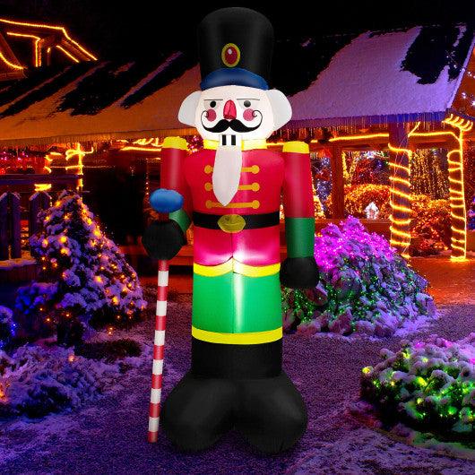 8 Feet Inflatable Nutcracker Soldier with 2 Built-in LED Lights at Set Shop and Smile