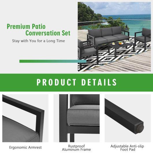 4 Pieces Outdoor Furniture Set for Backyard and Poolside-Gray at Set Shop and Smile