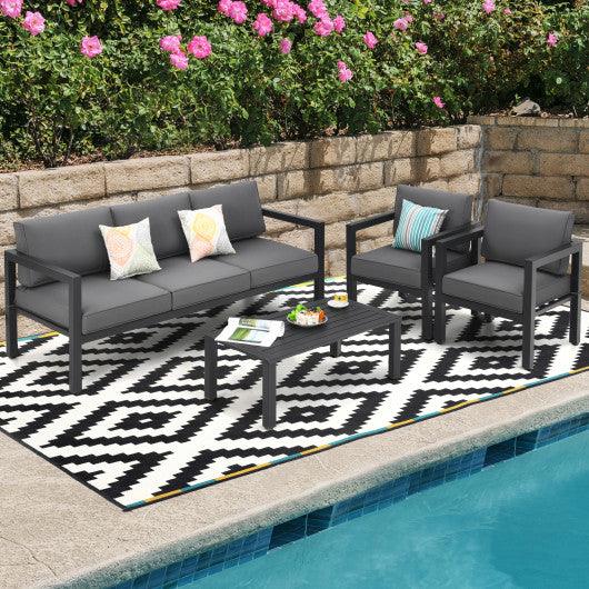 4 Pieces Outdoor Furniture Set for Backyard and Poolside-Gray at Set Shop and Smile