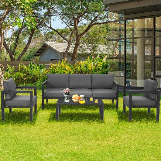 4 Pieces Outdoor Furniture Set for Backyard and Poolside-Gray at Set Shop and Smile
