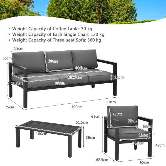 4 Pieces Outdoor Furniture Set for Backyard and Poolside-Gray at Set Shop and Smile