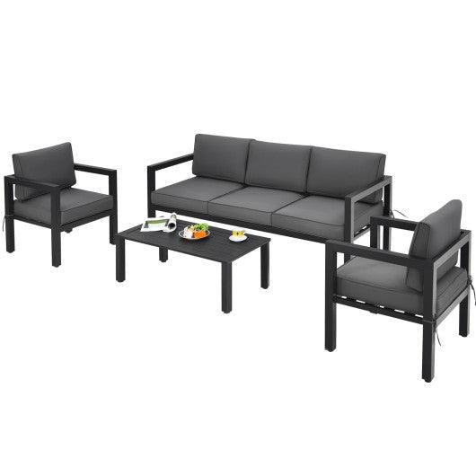 4 Pieces Outdoor Furniture Set for Backyard and Poolside-Gray at Set Shop and Smile