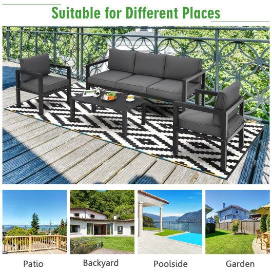 4 Pieces Outdoor Furniture Set for Backyard and Poolside-Gray at Set Shop and Smile