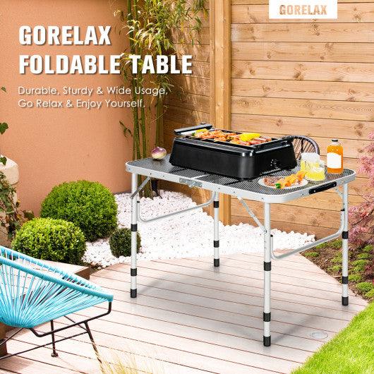 Aluminum Grill Table with Iron Mesh Top-Silver at Set Shop and Smile