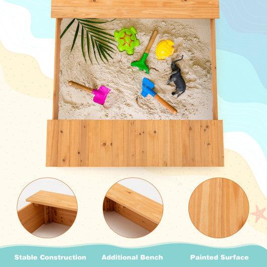 Kids Wooden Sandbox with Bench Seats and Storage Boxes at Set Shop and Smile