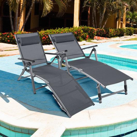 Outdoor Aluminum Chaise Lounge Chair with Quick-Drying Fabric at Set Shop and Smile
