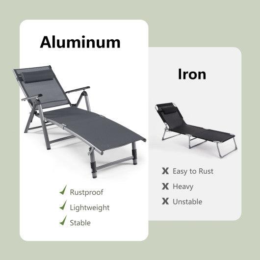 Outdoor Aluminum Chaise Lounge Chair with Quick-Drying Fabric at Set Shop and Smile