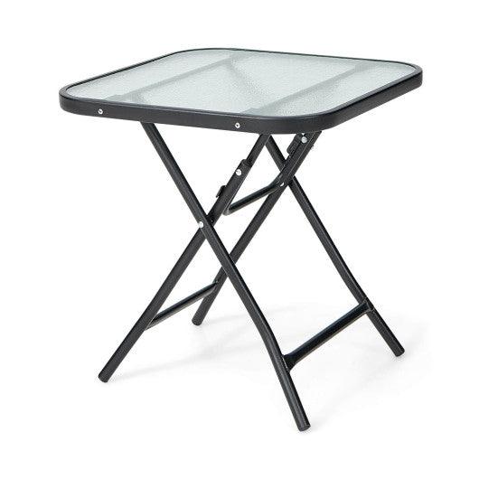 18 Inch Square Patio Bistro Table with Rustproof Frame at Set Shop and Smile
