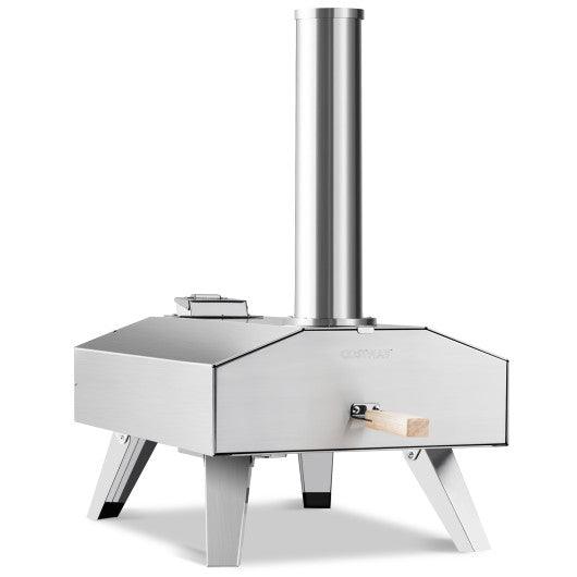 Portable Stainless Steel Outdoor Pizza Oven with 12 Inch Pizza Stone at Set Shop and Smile