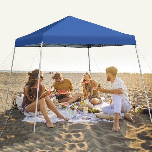 10 x 10 Feet Outdoor Instant Pop-up Canopy with Carrying Bag-Blue at Set Shop and Smile