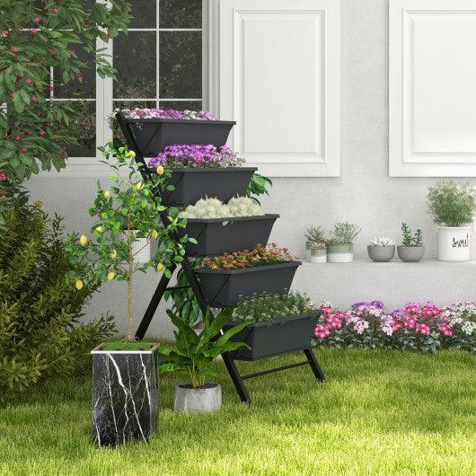 5-Tier Vertical Raised Garden Bed with Wheels and Container Boxes at Set Shop and Smile