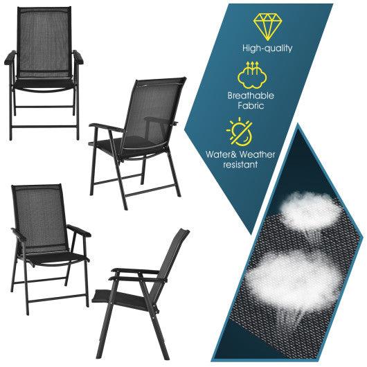 4-Pack Patio Folding Chairs Portable for Outdoor Camping-Black at Set Shop and Smile