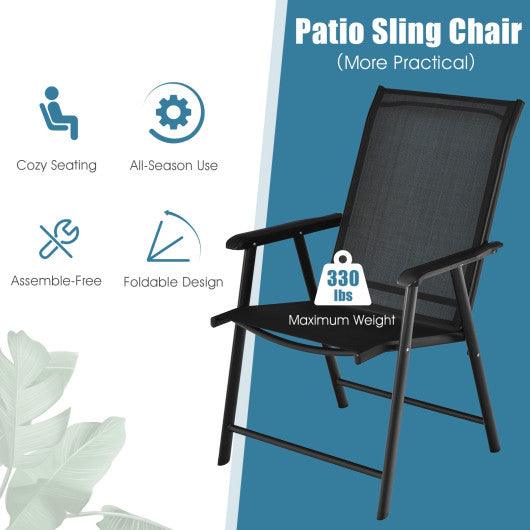 4-Pack Patio Folding Chairs Portable for Outdoor Camping-Black at Set Shop and Smile