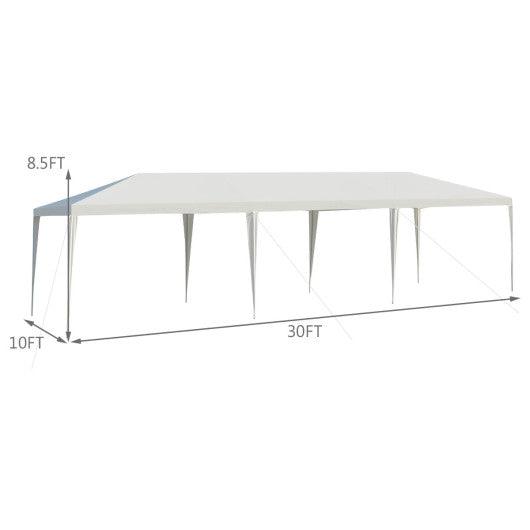 10 x 30 Feet Waterproof Gazebo Canopy Tent with Connection Stakes and Wind Ropes at Set Shop and Smile