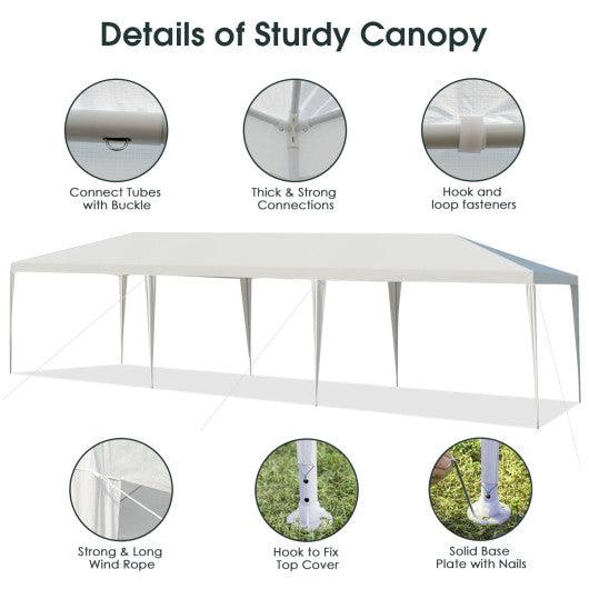 10 x 30 Feet Waterproof Gazebo Canopy Tent with Connection Stakes and Wind Ropes at Set Shop and Smile